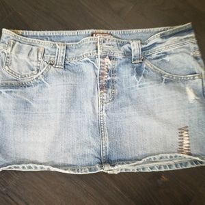 Kali Distressed Denim Jean Skirt